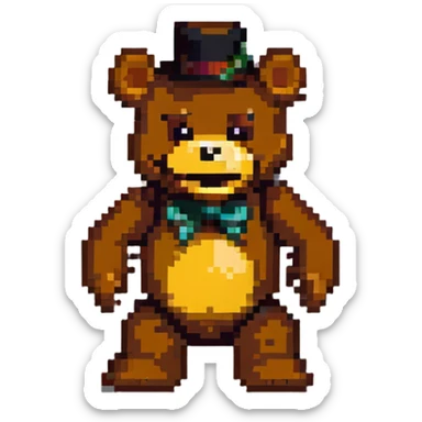 Freddy Fazbear from Five Nights at Freddy's game sticker