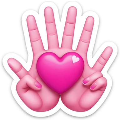 Gen-z style heart with fingers sticker