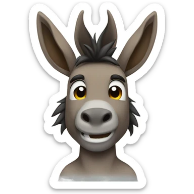 Donkey, shirtless, anthro, male, muscular sticker
