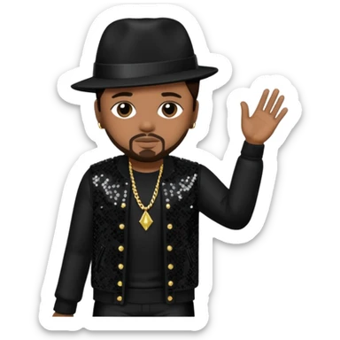 The-Dream, R&B Singer (b.1977) with dark brown hair, black sequin tour outfit  sticker