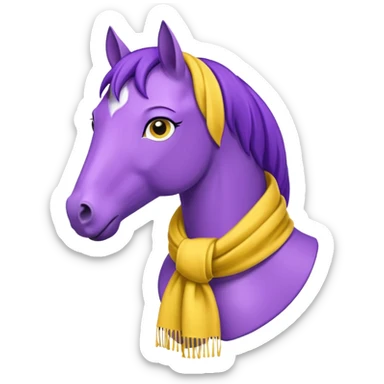 Purple horse wearing yellow scarf
 sticker