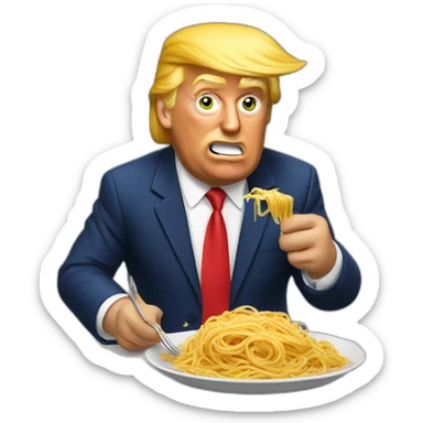 trump eating spaghetti sticker