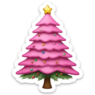 Pink Christmas tree sticker