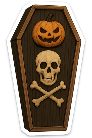 Halloween coffin, remove background sticker