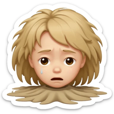 child crying laying face down on floor sticker