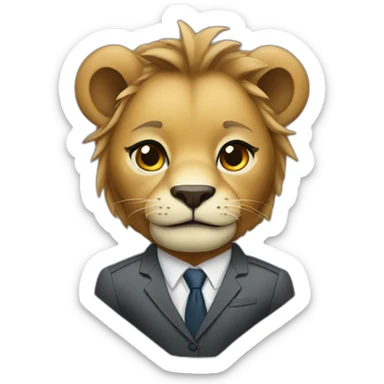 lioness in a professional suit sticker