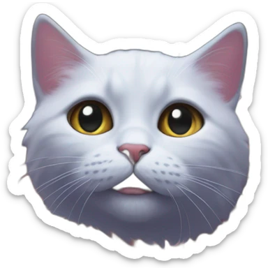 mini cat face surprising in realistic nebula in cosmic space sticker