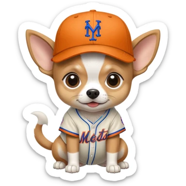 chiahuahua in mets outfit sticker