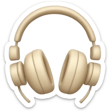 beige apple headphones with beige bows tied on the sides sticker