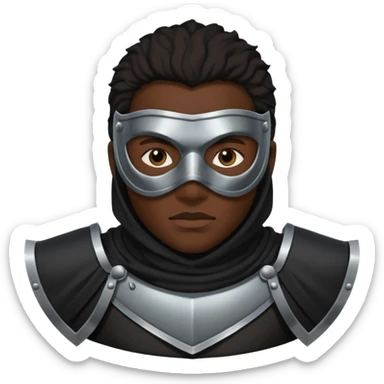 Black Masker person with shield  sticker