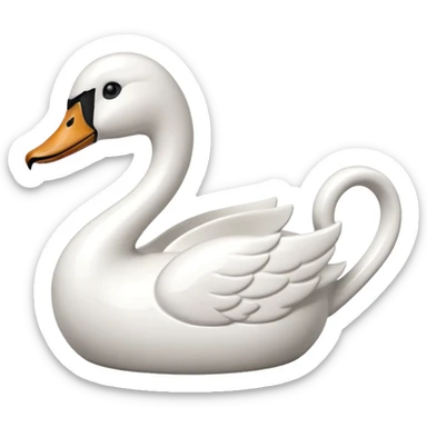 Swan shaped coffee mug sticker