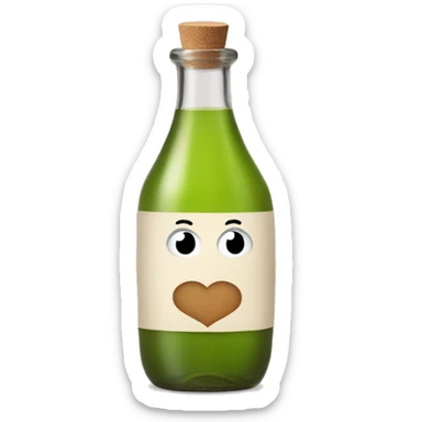 Vinegar bottle with heart face sticker