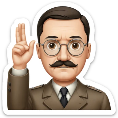 Adolf hitler  add glasses and mak the mustache only under his nose and add an arm straight out  sticker