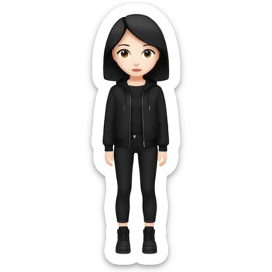 alt-girl в чёрной одежде в полный рост  sticker