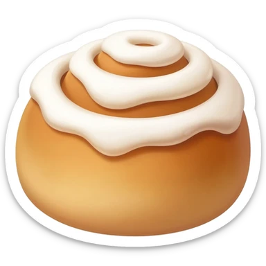 cinnamon roll with white icing on top sticker