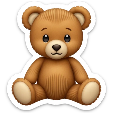 Corduroy texture teddy bear with ridges  sticker