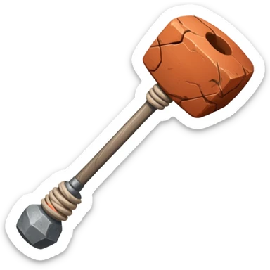 A heavy stone club with knotted handle grip.












 sticker