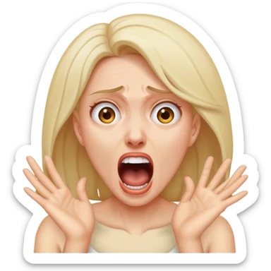 woman screaming in despair sticker