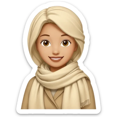 A woman wearing a cream pashmina who likes to walk sticker