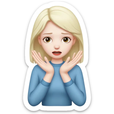 girl chocking herself with hands sticker