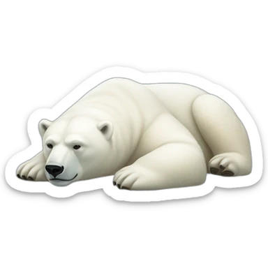 Polar bear full body laying down sticker