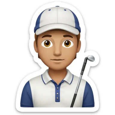 male golfer upper body wearing a cap sticker