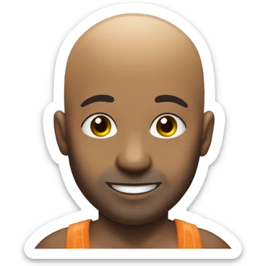 bald boy enjoying pool time sticker