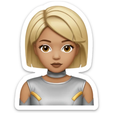 T-Boz from TLC with short blonde hair, silver outfit sticker