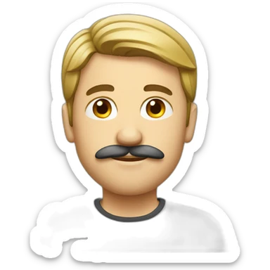 german guy with little mustache sticker
