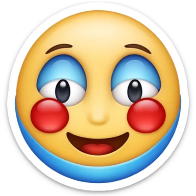 make a emoji for my discord with the theme funny red blue and light sticker