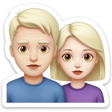 Weird guy and girl sticker