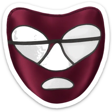 Bordeaux red silk eye mask sticker