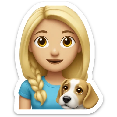 blonde girl with dog sticker