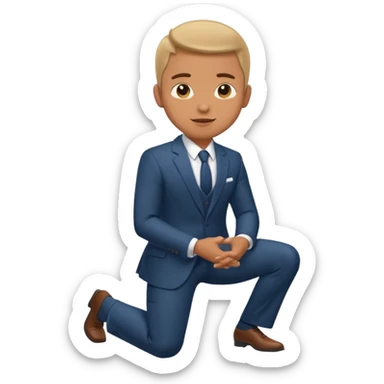 man kneeling and asking for marriage sticker