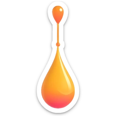 a drop of liquid in burgundy color sticker