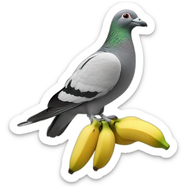 banana over a pigeon sticker