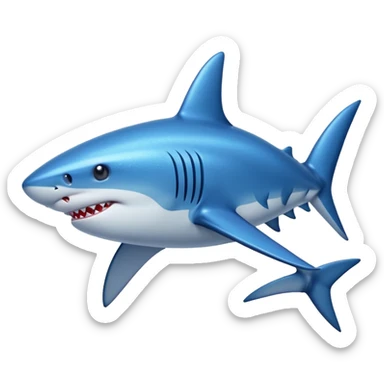 glitter azul-marinho tubarão sticker