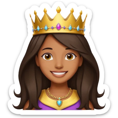 Chica piel morena con corona 👸🏽 sticker