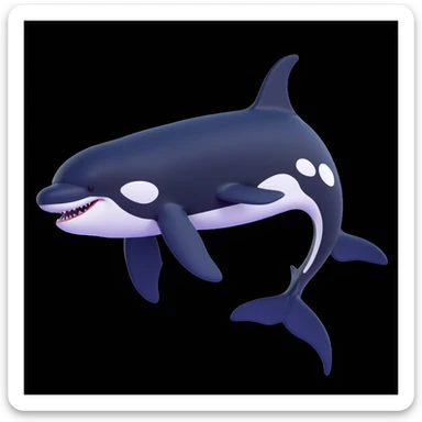 killer whale, 3d, swimming underwater sticker