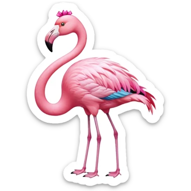 Flamingo with ribbon bow on its neck sticker