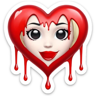 Harley Quinn heart sticker
