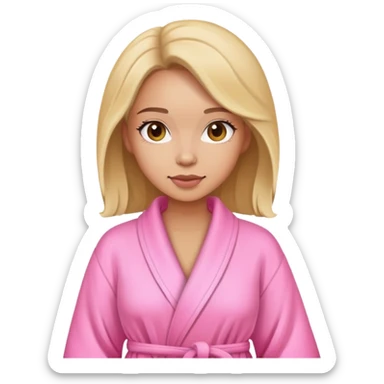 Beautiful woman in pink bathrobe sticker