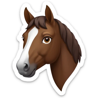 dark brown horse with white line from nose to eyes sticker
