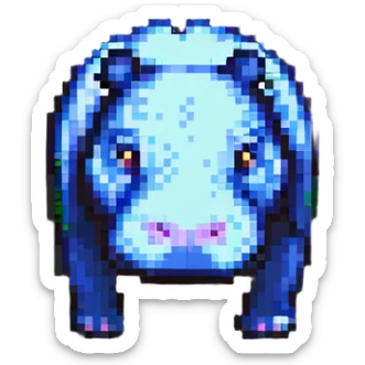 A little hippo in the hand sticker