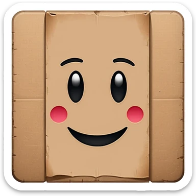 homeless cardboard sign icon, rectangle text on it sticker