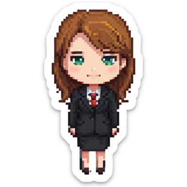 simple chibi businesswoman in office attire sticker