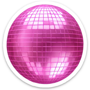Realistic baby pink disco ball  sticker