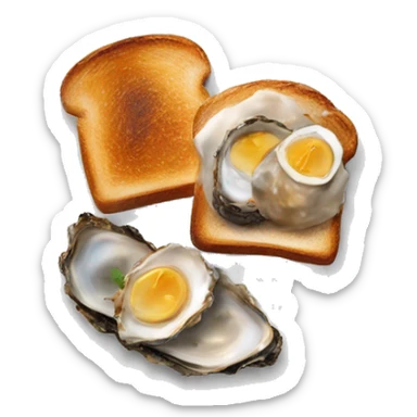 burnt toast, cheeky turkey and oysters sticker