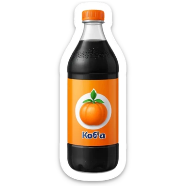 Czech Kofola black and orange in a plastic bottle black liquid sticker