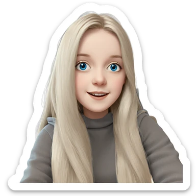 smiling girl with blue eyes sticker